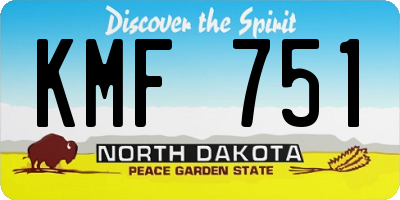ND license plate KMF751