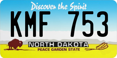 ND license plate KMF753