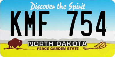 ND license plate KMF754