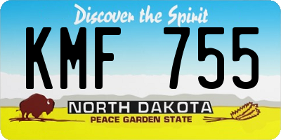 ND license plate KMF755