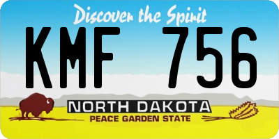 ND license plate KMF756