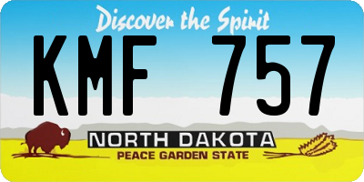 ND license plate KMF757