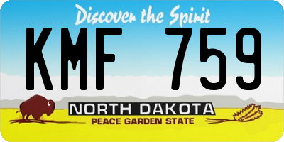 ND license plate KMF759