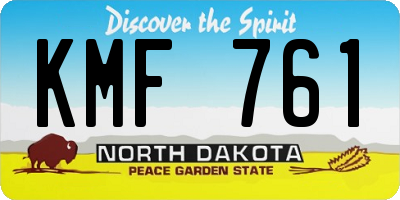 ND license plate KMF761