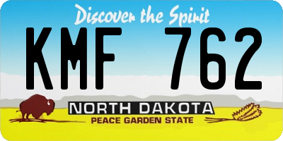 ND license plate KMF762