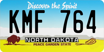 ND license plate KMF764