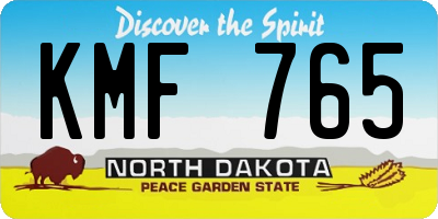 ND license plate KMF765