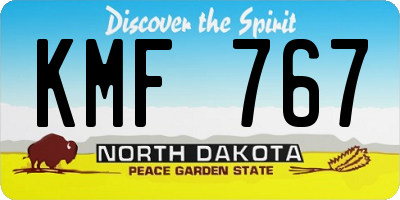 ND license plate KMF767