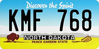 ND license plate KMF768