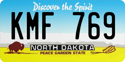 ND license plate KMF769