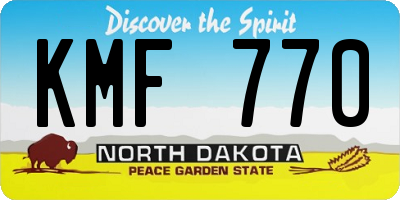 ND license plate KMF770