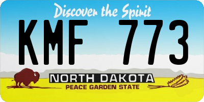 ND license plate KMF773