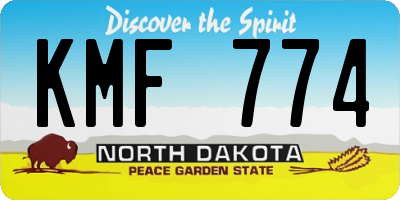 ND license plate KMF774