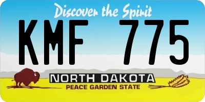 ND license plate KMF775