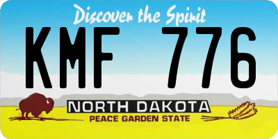 ND license plate KMF776