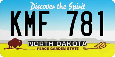 ND license plate KMF781