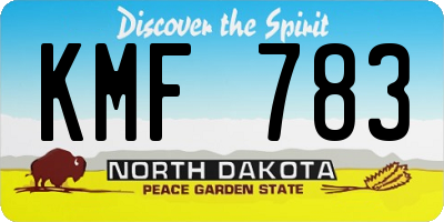ND license plate KMF783