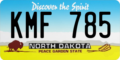 ND license plate KMF785