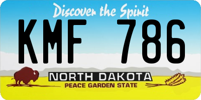 ND license plate KMF786