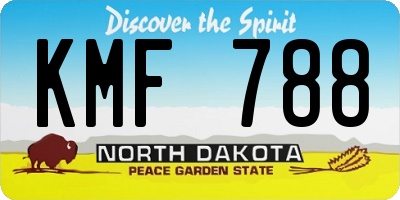 ND license plate KMF788