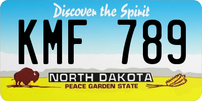 ND license plate KMF789