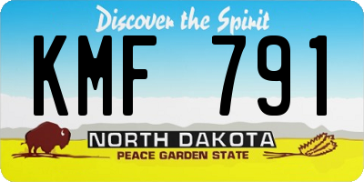 ND license plate KMF791