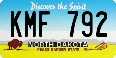 ND license plate KMF792