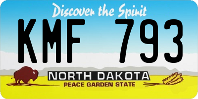 ND license plate KMF793