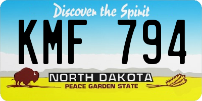 ND license plate KMF794