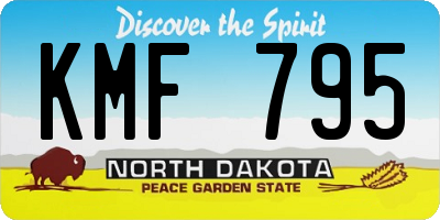 ND license plate KMF795
