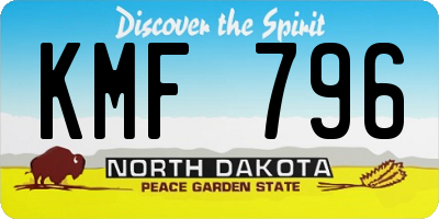ND license plate KMF796