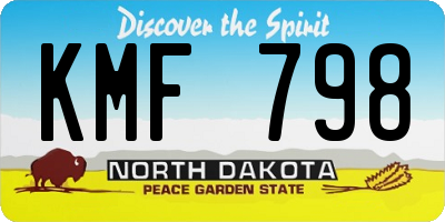 ND license plate KMF798