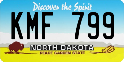 ND license plate KMF799