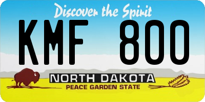 ND license plate KMF800