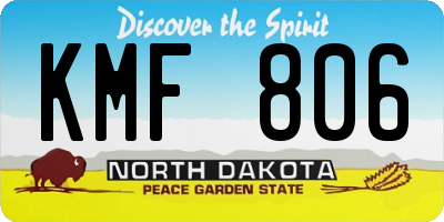ND license plate KMF806