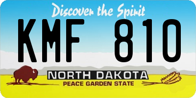 ND license plate KMF810