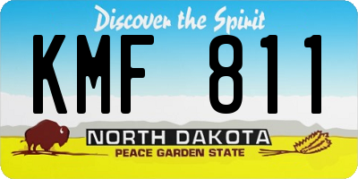 ND license plate KMF811