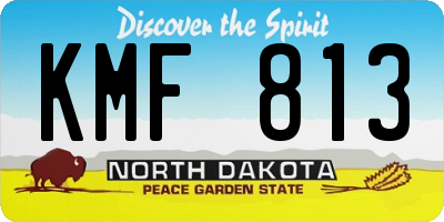 ND license plate KMF813