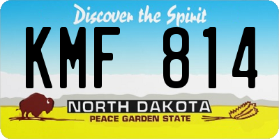 ND license plate KMF814