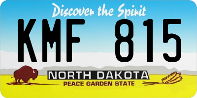 ND license plate KMF815