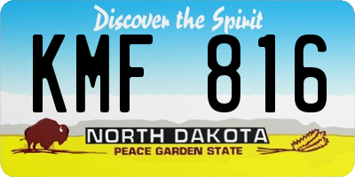 ND license plate KMF816