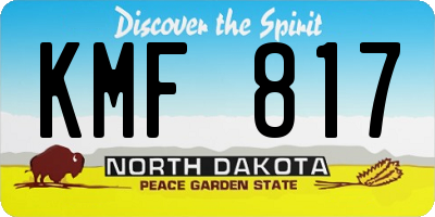 ND license plate KMF817