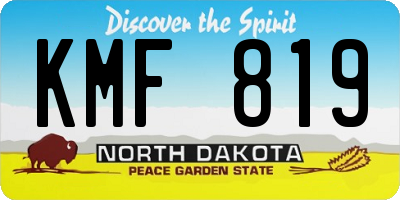 ND license plate KMF819