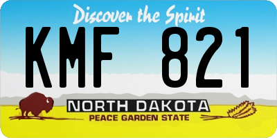 ND license plate KMF821