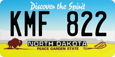 ND license plate KMF822