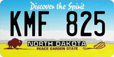 ND license plate KMF825
