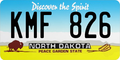 ND license plate KMF826