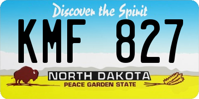 ND license plate KMF827