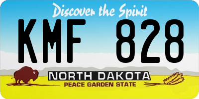 ND license plate KMF828