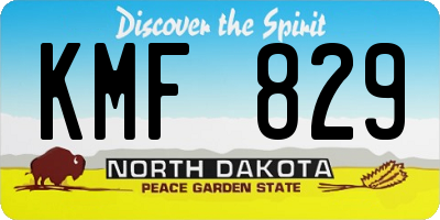 ND license plate KMF829